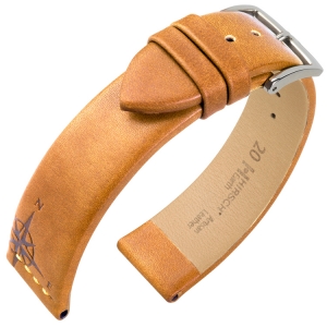 Hirsch Earth Artisan Compass Rose Watch Band Honey