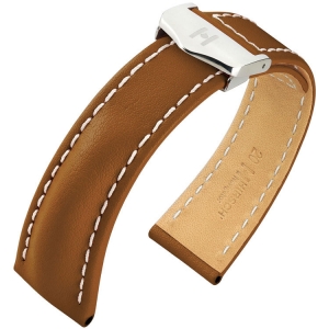 Hirsch Navigator Watch Strap for Breitling Folding Clasp Italian Calf Skin Golden Brown