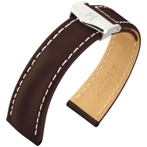 Hirsch Navigator Watch Strap for Breitling Folding Clasp Italian Calf Skin Brown