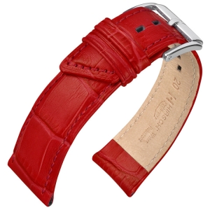 Hirsch Princess Watch Strap Alligator Grain Red
