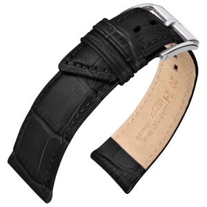 Hirsch Princess Watch Strap Alligator Grain Black