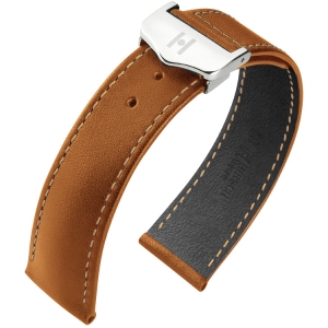 Hirsch Voyager Watch Strap for Omega Folding Clasp Italian Calf Skin Golden Brown