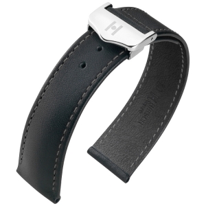 Hirsch Voyager Watch Strap for Omega Folding Clasp Italian Calf Skin Black