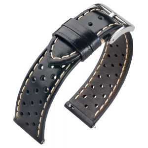 Rally Watch Strap Perforated Calf Skin Black