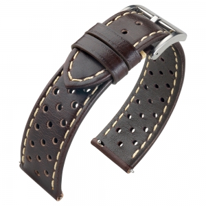 Rally Watch Strap Perforated Calf Skin Dark Brown