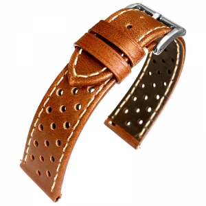 Rally Watch Strap Perforated Calf Skin Light Brown