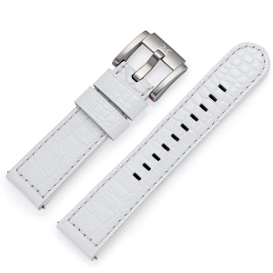 Marc Coblen / TW Steel Watch Strap White Leather Alligator 22mm