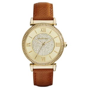 Michael Kors MK2375 Watch Strap Brown Leather