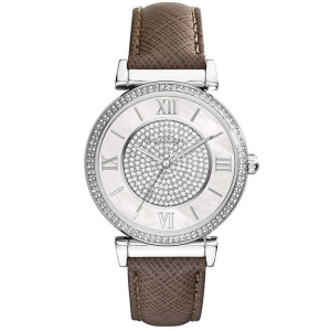 Michael Kors MK2377 Watch Strap Brown Leather