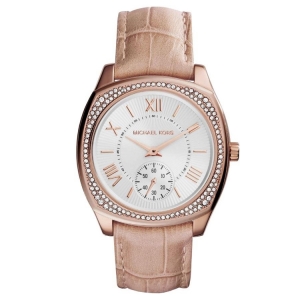 Michael Kors MK2388 Watch Strap Beige Leather