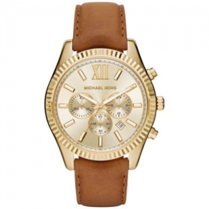 Michael Kors MK8447 Watch Strap Brown Leather