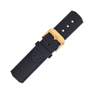 Paul Hewitt Leather Watch Strap Navyblue with Golden Steel Buckle 20mm