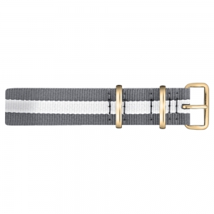 Paul Hewitt NATO Watch Strap Gray White with Gold Buckle 20mm