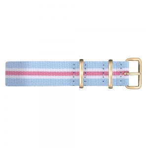 Paul Hewitt NATO Watch Strap Lightblue White Pink with Gold Buckle 20mm