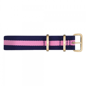 Paul Hewitt NATO Watch Strap Navyblue Pink with Gold Buckle 20mm