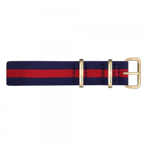 Paul Hewitt NATO Watch Strap Navyblue Red with Gold Buckle 20mm