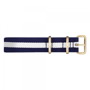 Paul Hewitt NATO Watch Strap Navyblue White with Gold Buckle 20mm