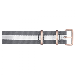 Paul Hewitt NATO Watch Strap Gray White with Rosegold Buckle 20mm