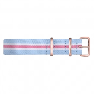 Paul Hewitt NATO Watch Strap Lightblue White Pink with Rosegold Buckle 20mm