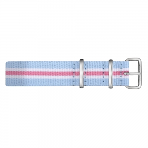 Paul Hewitt NATO Watch Strap Lightblue White Pink with Steel Buckle 20mm