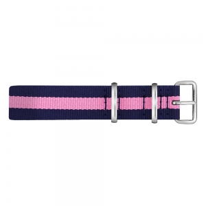 Paul Hewitt NATO Watch Strap Navyblue Pink with Steel Buckle 20mm