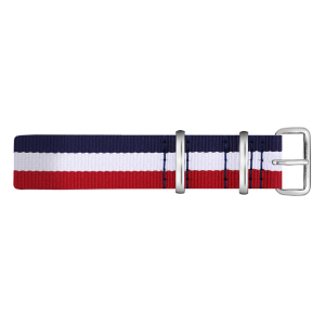 Paul Hewitt NATO Watch Strap Navyblue White Red with Steel Buckle 20mm