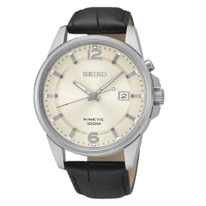 Seiko Kinetic Watch Strap SKA667 Black Leather 21mm