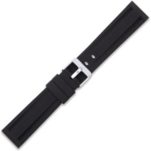 Silicone Rubber Watch Strap Panerai Style Black