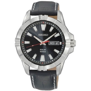 Seiko Solar Watch Strap SNE161 Black Leather