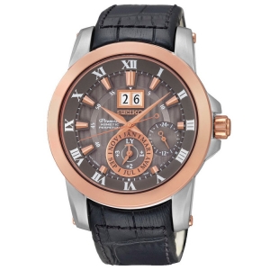 Seiko Premier Watch Strap SNP114P2 Black Leather