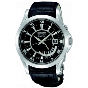 Seiko Premier Kinetic Strap SRN005P1 Black Leather