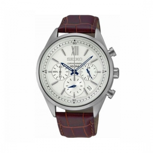 Seiko Chronograph Watch Strap SSB157 Brown Leather