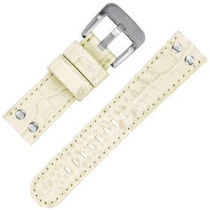 TW Steel Watch Strap Ivory Croco Calfskin 22mm