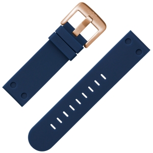 TW Steel Watch Band Rubber Dark Blue Rosegolden Buckle 24 mm