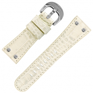 TW Steel Goliath Watch Strap Ivory Croco Calf Skin 26mm