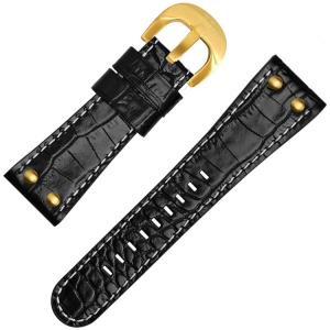 TW Steel Goliath Watch Strap TW107, TW109 - Croco Calf Skin Black 26mm