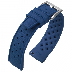 Tropic Style Basket Weave Watch Strap Silicone Rubber Blue