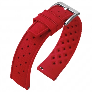 Tropic Style Basket Weave Watch Strap Silicone Rubber Red