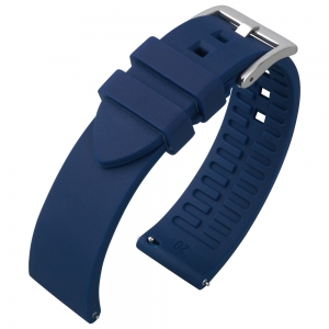 Curved End Silicone Rubber Watch Strap Blue
