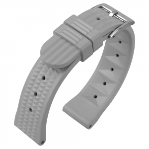 Seiko Style Waffle Strap Watch Strap Rubber Gray