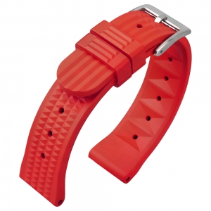 Seiko Style Waffle Strap Watch Strap Rubber Red