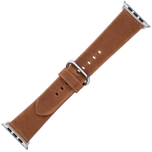 Apple Watch Strap Black Vintage Leather Cognac