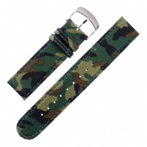 Camouflage Forest Nylon on Leather Watch Strap Timex T2P291 - 20mm