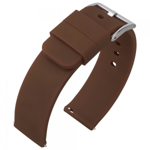 Silicone Rubber Watch Strap Brown