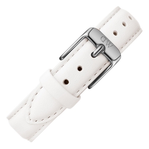 Daniel Wellington 12mm Petite Bondi White Leather Watch Strap Stainless Steel Buckle