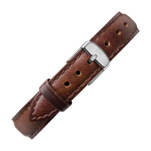 Daniel Wellington 12mm Petite Bristol Dark Brown Leather Watch Strap Stainless Steel Buckle