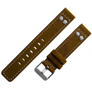OOZOO Watch Band Brown Leather with Studs