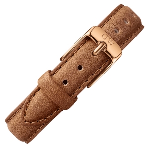 Daniel Wellington 14mm Petite Durham Brown Leather Watch Strap Rosegold Buckle