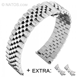 Jubilee Watch Bracelet Solid Stainless Steel + Extra Endlinks