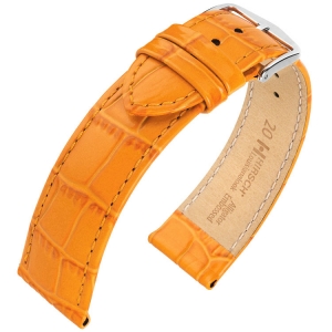 Hirsch Louisianalook Alligatorprint Watchband Orange